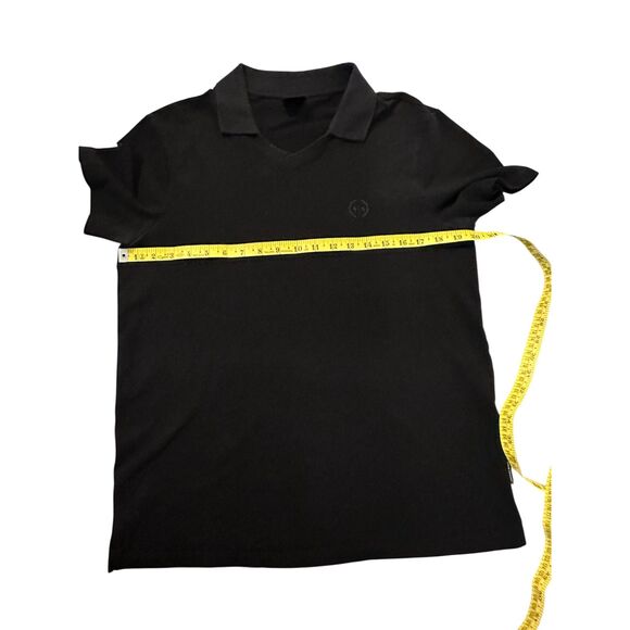 AX Armani Exchange Polo Top for Men V Neck Short Sleeves Collared Sz L Black - Picture 9 of 9